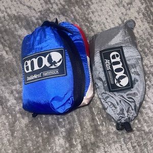 Red, white, and blue double nest eno hammock with straps